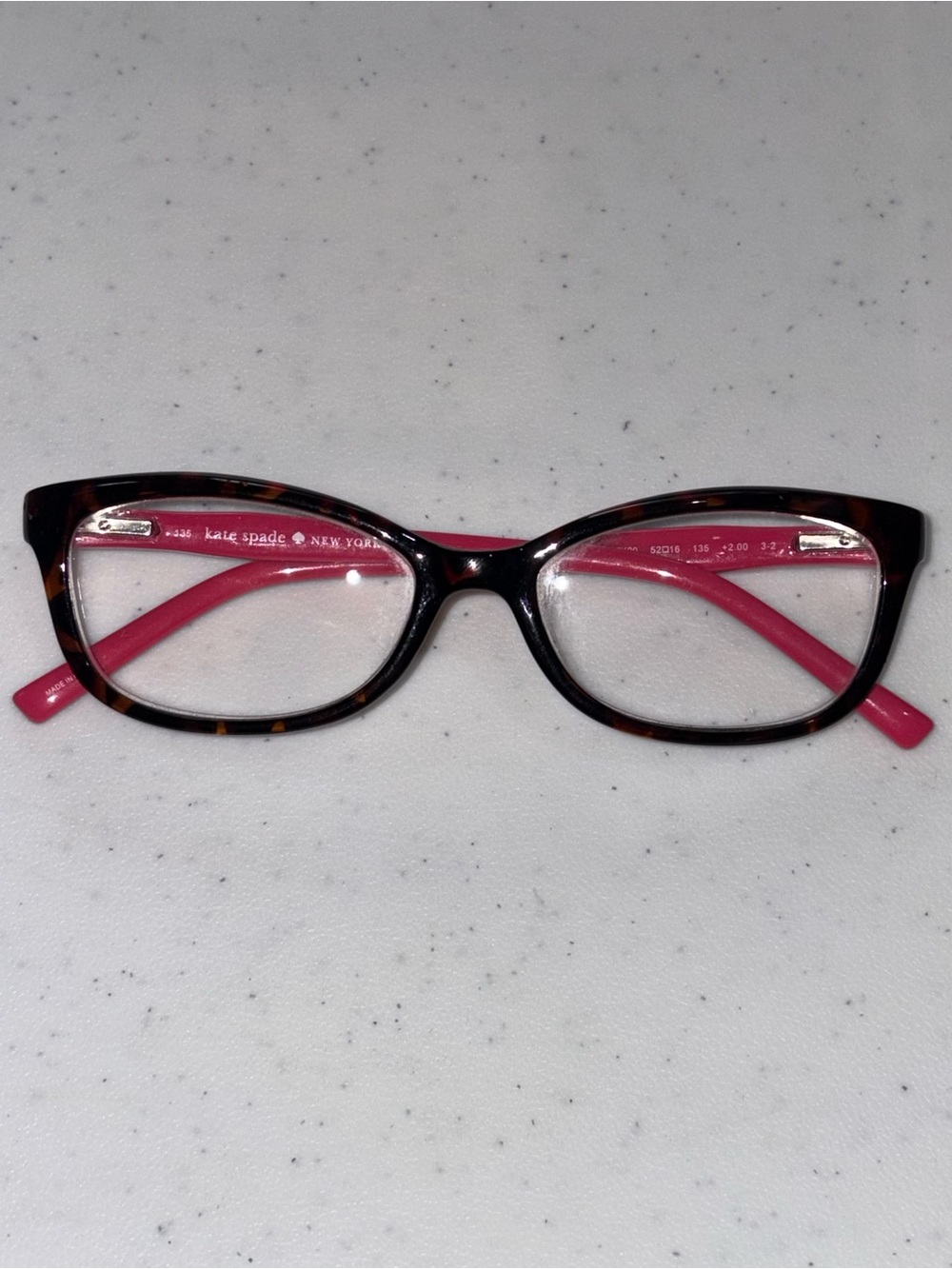 Kate Spade NY Chita TK20 Reading Glasses +2 Eyeglasses Frames 52-16-135 Pink